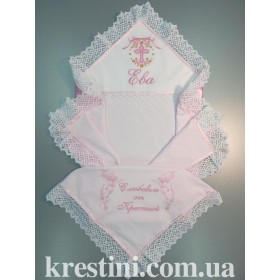 Крыжма для девочки «Розовый венок»